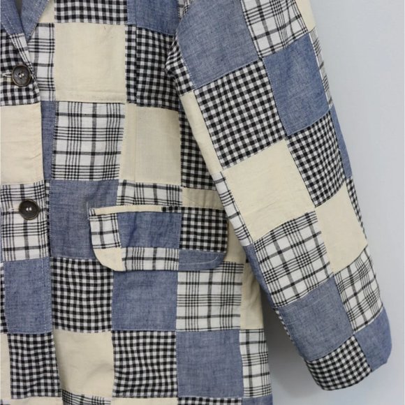 Farewell Frances SLOAN BLAZER SZ XS Blue & Creamy White Quilted Jacket NWT - Picture 4 of 6